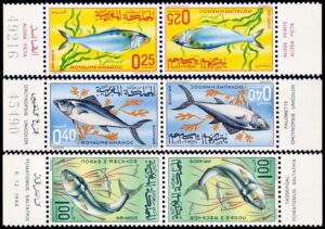 MOROCCO/STAMPS, 1967 - FAUNA - FISHES - YV 514/16 - 3 PAIRS - TETE BECHE - MNH