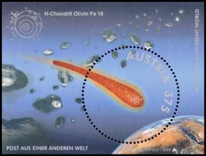 AUSTRIA/SELLOS, 2006 - ASTRNOMIA - METEORITO - YV BF 37 - BLOQUE - MINT