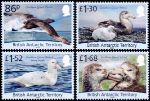 ANTARTIDA BRITANICA (BAT) SELLOS, 2025 - AVES MARINAS - PETREL GIGANTE - 4 VALORES - MINT