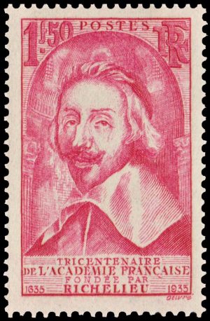 FRANCIA/SELLOS, 1935 – CARDENAL DE RICHELIEU – YV 305 – 1 VALOR – NUEVO CON BISAGRA