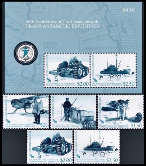 TIERRA DE ROSS (NUEVA ZELANDA) SELLOS, 2007 - EXPEDICION TRANSANTARTICA DE COMONWEEALTH - YV 110/14 + BL 1 - 5 VALORES + BLOQUE - MINT