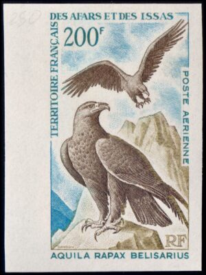 AFARS/STAMPS, 1967 - BIRDS OF PREY - EAGLE - YV A 56 IMPERFORATED - 1 VALUE - AIRMAIL - MNH