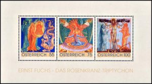 AUSTRIA/SELLOS, 2009 - ARTE RELIGIOSO - TRIPTICO DEL ROSARIO - YV BF 56 - BLOQUE - MINT