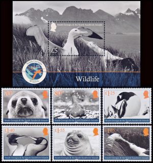 GEORGIAS DEL SUR/SELLOS, 2025 - FAUNA - VIDA SALVAJE - 6 VALORES + BLOQUE - MINT