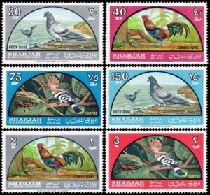 SHARJAH (ARABIA DEL SUDESTE) SELLOS, 1965 - FAUNA - AVES - YV A 28/33 - 6 VALORES - MINT