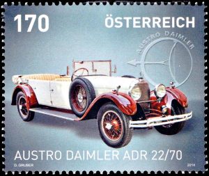AUSTRIA/SELLOS, 2014 - TRANSPORTES - AUTOMOVILES - YV 2944 - 1 VALOR - MINT
