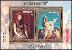 AUSTRIA/SELLOS, 2011 - PINTURAS - HANS MAKART - YV BF 66 - BLOQUE - MINT
