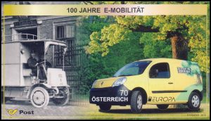 AUSTRIA/SELLOS, 2013 - TEMA EUROPA - VEHICULOS POSTALES - YV F 2899 - BLOQUE - AUTOADHESIVO