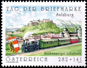AUSTRIA/SELLOS, 2013 - TRENES - LOCOMOTORA A VAPOR - VILLA DE SALZBURGO - YV 2916 - 1 VALOR - MINT