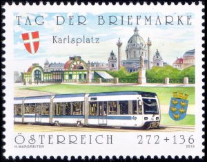 AUSTRIA/SELLOS, 2012 - TREN LOCAL DE VIENA - YV 2825 - 1 VALOR - MINT