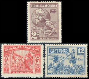 ARGENTINA - 1929 COMPLETE YEAR - 3 COMMEMORATIVE STAMPS - MNH