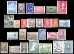 ARGENTINA - 1954 COMPLETE YEAR - 7 COMMEMORATIVE STAMPS + 20 ORDINARY STAMPS ARGENTINA - 1954 COMPLETE YEAR - 7 COMMEMORATIVE STAMPS + 20 DEFINITIVE STAMPS - MNH