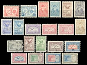 ARGENTINA - 1928 AÑO COMPLETO - 2 SELLOS CONMEMORATIVOS + 19 AEREOS - MINT