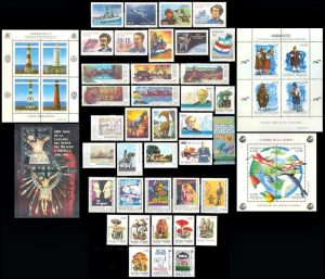 ARGENTINA - 1992 AÑO COMPLETO - 30 SELLOS CONMEMORATIVOS + 8 ORDINARIOS + 4 BLOQUES - MINT