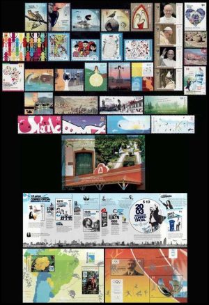 ARGENTINA - 2013 AÑO COMPLETO - 31 SELLOS CONMEMORATIVOS + 4 BLOQUES + 2 SELLOS DE U.P. - MINT