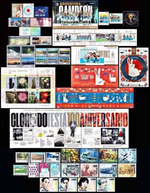 ARGENTINA - 2023 FULL YEAR - 11 COMMEMORATIVE STAMPS + 4 SOUV SHEETS + 5 DEFINITIVES + 5 UP  STAMPS + 2 DEFINITIVE BOOKLETS + 19 REVALUED (15 DEFINITIVES AND 4 U.P.) - MINT