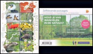 HOLANDA/SELLOS, 2021 - FAUNA - FLORA - NATURALEZA - yv 3925/34 - HOJITA - AUTOADHESIVO