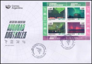 ARGENTINA/SOBRES, 2026 - ANTARTIDA ARGENTINA - AURORAS BOREALES - BLOQUE - SOBRE PRIMER DIA EMISION